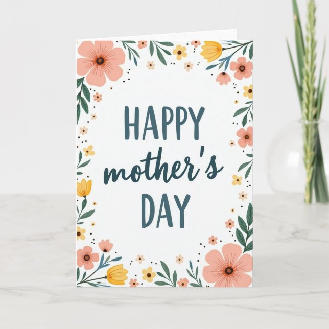 Carte de message à cadre floral (Devant)