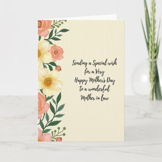 Carte de message à l'écriture florale (Devant)