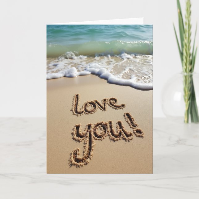 Carte de Message Amour Toi dans le Sable (Devant)