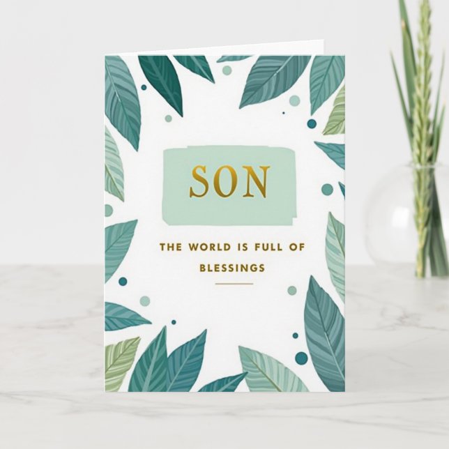 Carte de Message Cher pour un Fils (Devant)