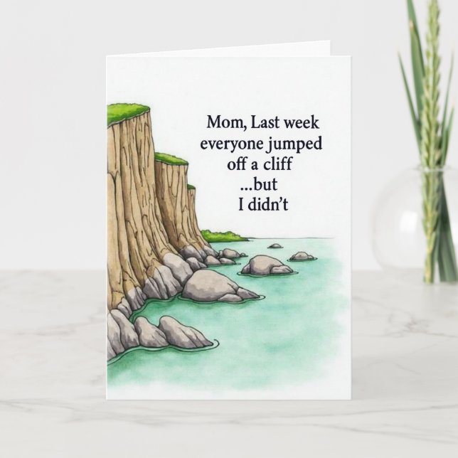 Carte de Message Choix de Maman sur la Falaise (Devant)