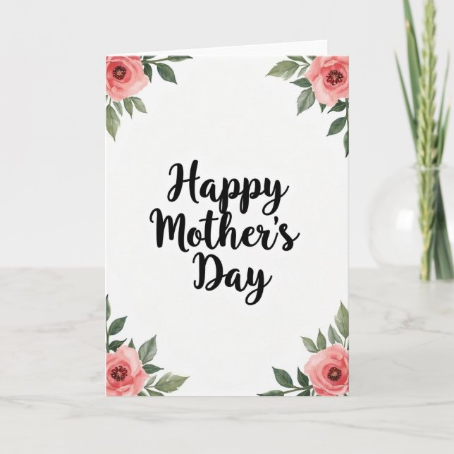 Carte de Message d'Affection Florale (Devant)