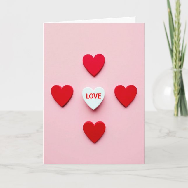 Carte de Message d'Amour Cœurs (Devant)