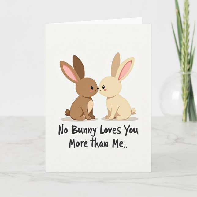 Carte de message d'amour de lapin (Devant)