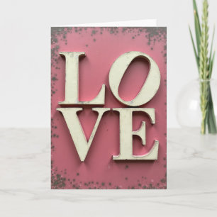 Carte de message d'amour vieilli