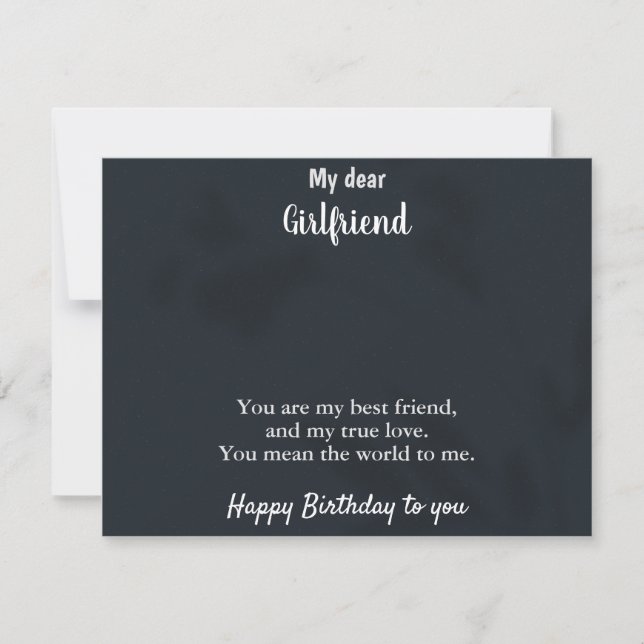 Carte de message de bijou pour petite amie (Devant)