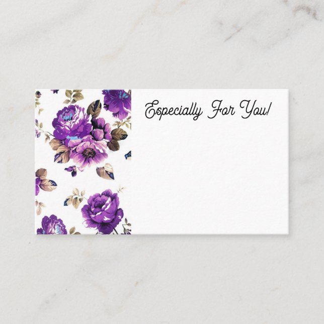 Carte de message de Bouquet à fleurs violettes mod (Devant)