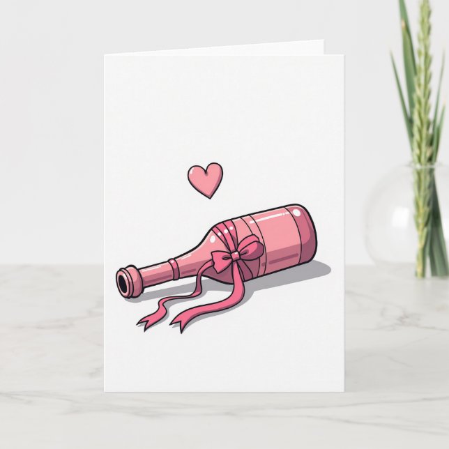 Carte de Message de Bouteille d'Amour (Devant)