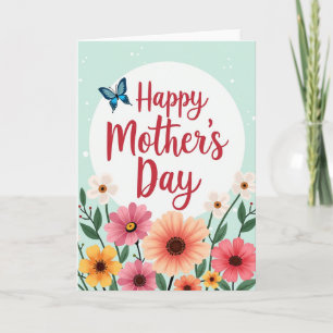Carte de message de fête des mères florale