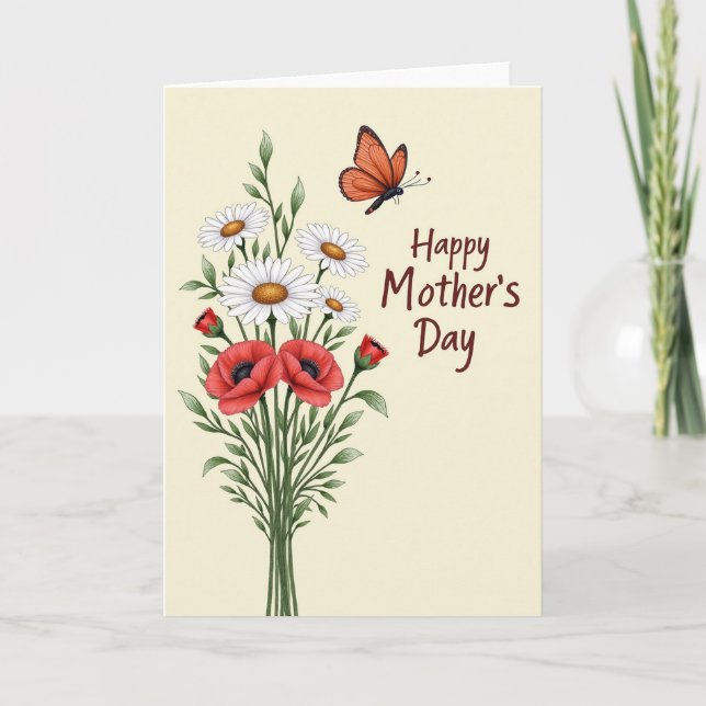 Carte de Message de Jardin Floral (Devant)