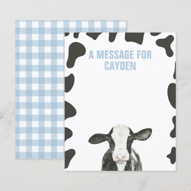 Carte de message de la Capsule Heure de naissance  (Devant / Derrière)