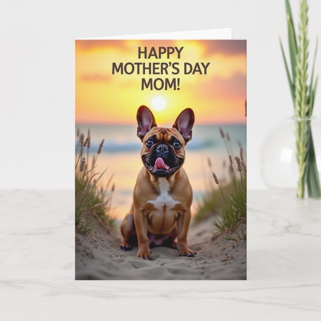 Carte de message de la fête des mères Sunset Dog (Devant)