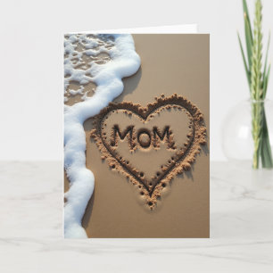 Carte de Message de Maman sur la Plage de Sable au