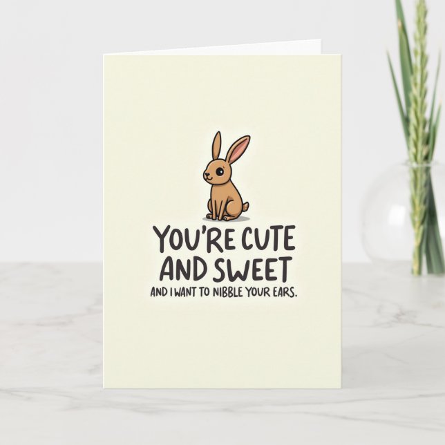Carte de Message Douce Lièvre Mignon (Devant)