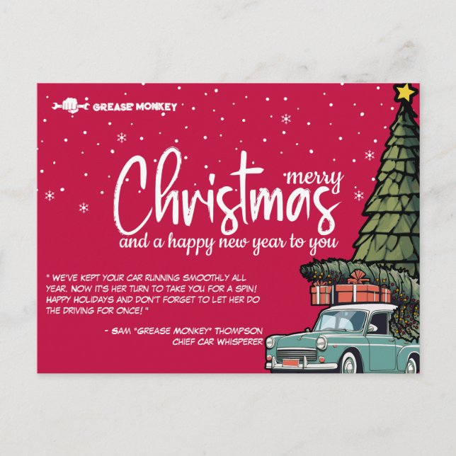 Carte de message Festive de soins de voiture avec  (Devant)