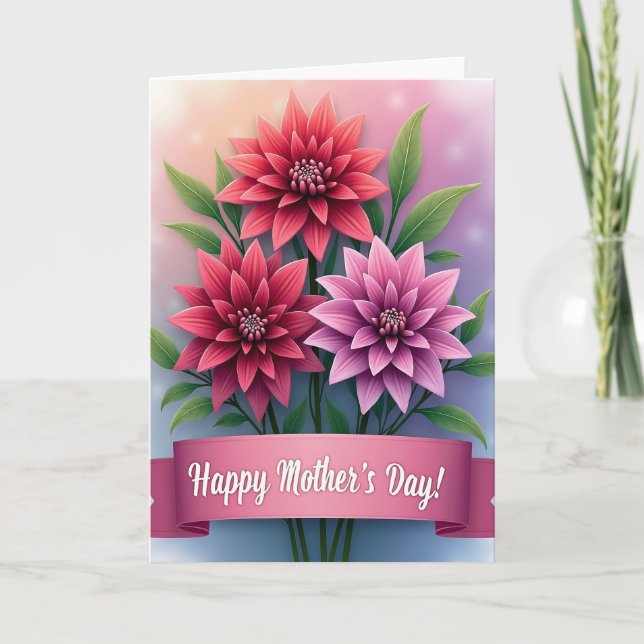 Carte de message floral dégradé (Devant)