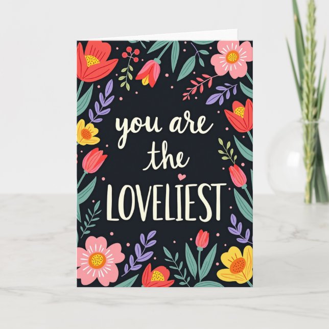 Carte de Message Floral Le Plus Charmant (Devant)