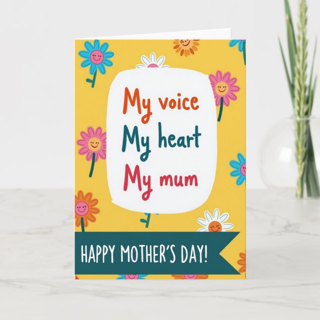 Carte de Message Floral Ma Mère (Devant)