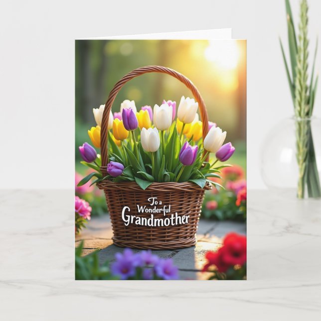 Carte de message Grand-mère florale (Devant)