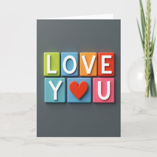 Carte de Message Graphique Amour (Devant)