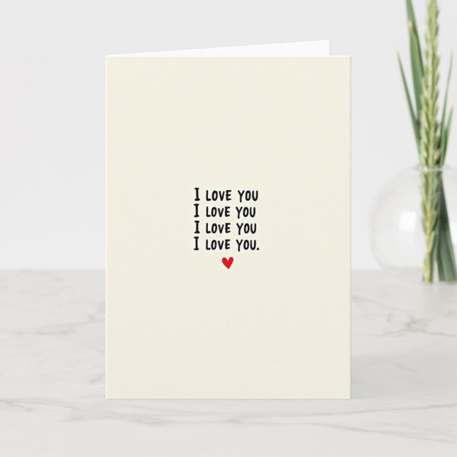Carte de Message Je T'Aime Coeur (Devant)