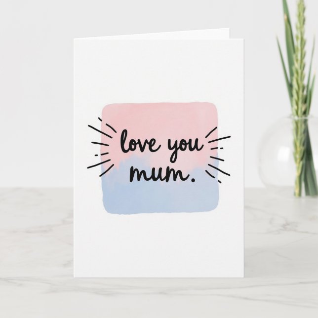 Carte de Message Je T'Aime Maman (Devant)