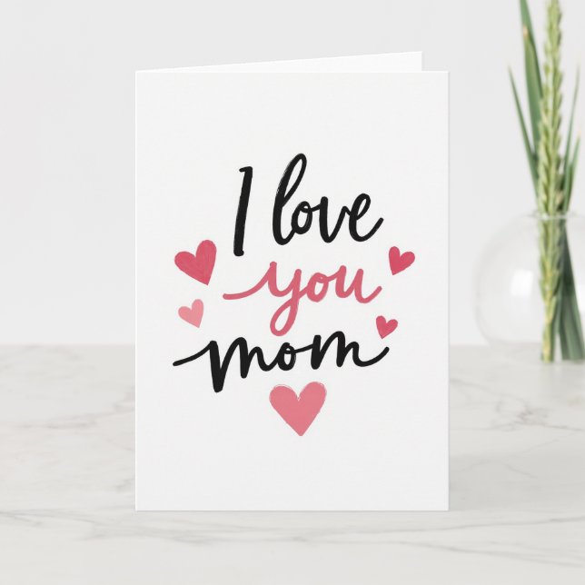 Carte de Message 'Je t'aime Maman' (Devant)