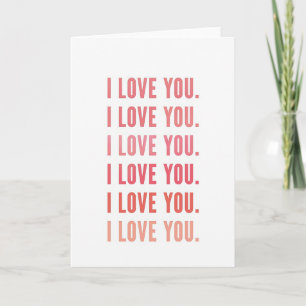 Carte de message Je t'aime rose