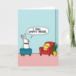 Carte de message Lapin Vide à l'Intérieur
