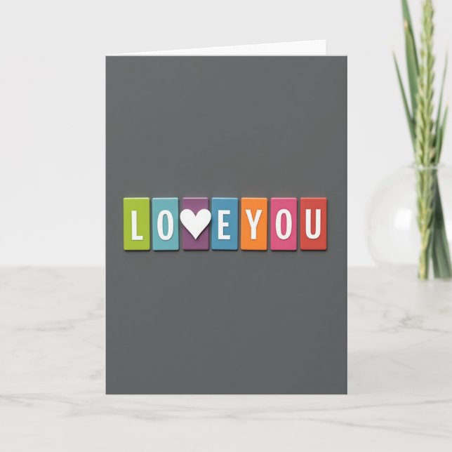 Carte de message Love You Tiles (Devant)