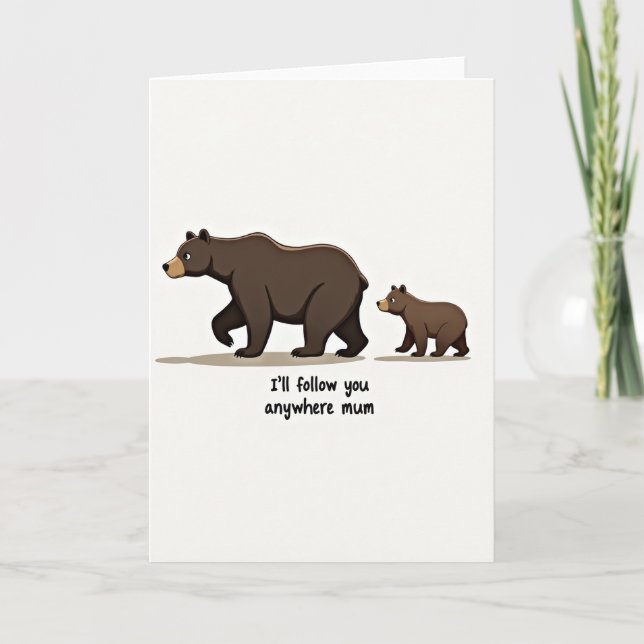 Carte de message Maman Ourse Partout (Devant)
