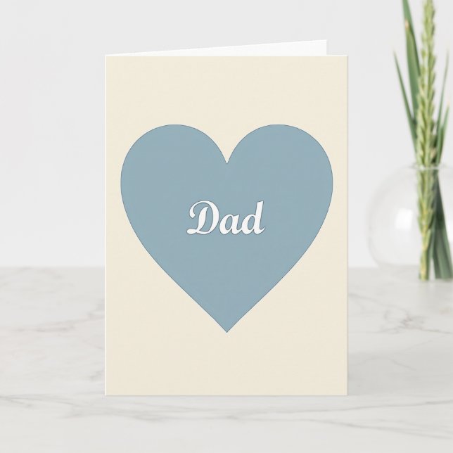 Carte de message Papa Cœur Bleu (Devant)