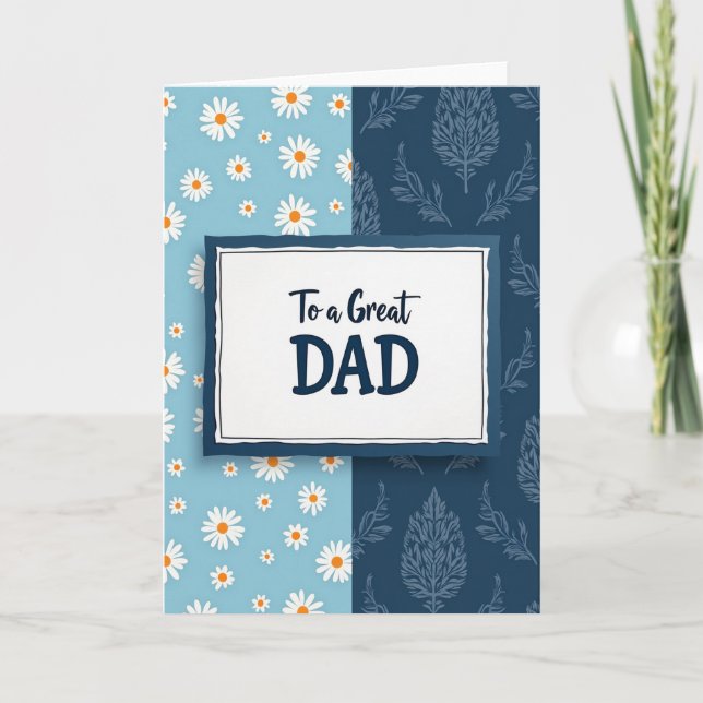 Carte de Message Papa Génial Bleu Ciel (Devant)