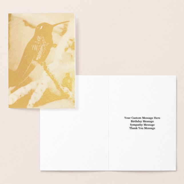 Carte de message personnalisée Hummingbird (Affichage)