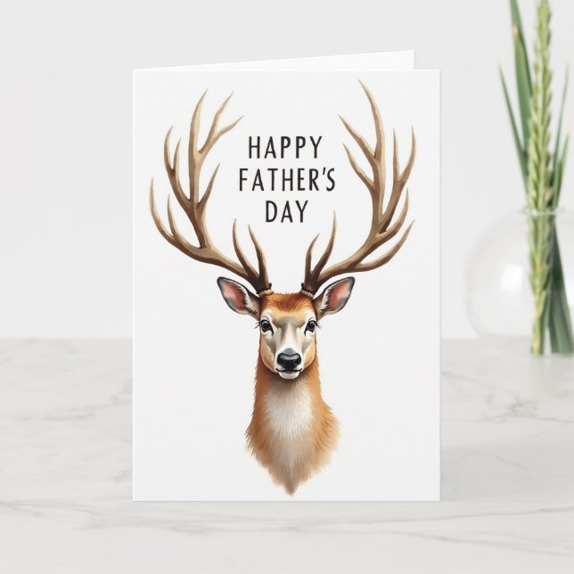 Carte de Message pour la Fête des Pères Cerf (Devant)