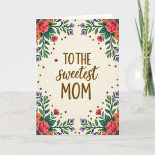 Carte de message pour maman florale