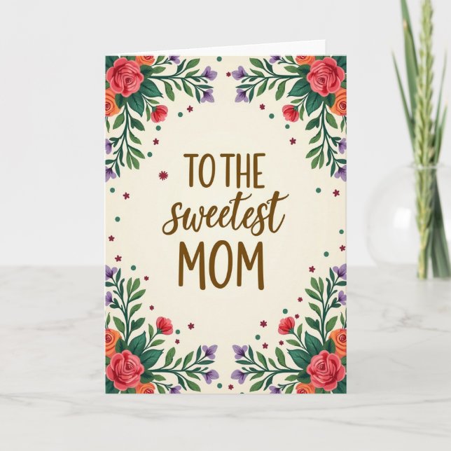 Carte de message pour maman florale (Devant)