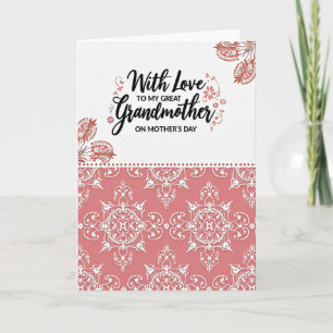 Carte de Message pour une Grand-Mère Aimante
