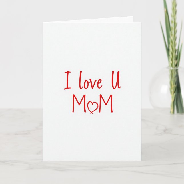 Carte de Message Réfléchi 'Je T'Aime Maman' (Devant)