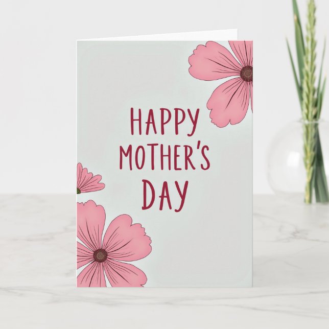 Carte de Message Rouge Floral (Devant)