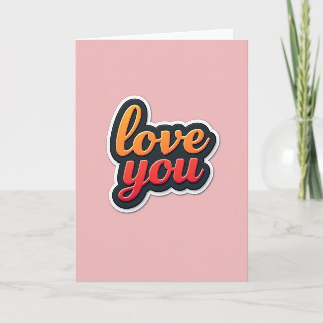 Carte de message Simple Je t'aime (Devant)