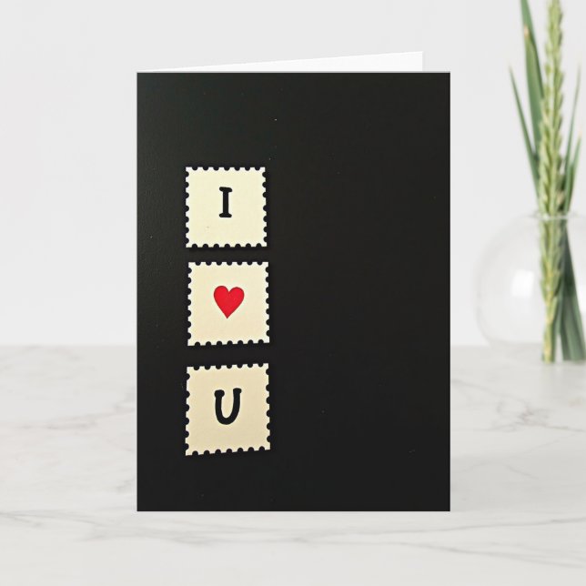 Carte de Message Simple Je T'Aime (Devant)