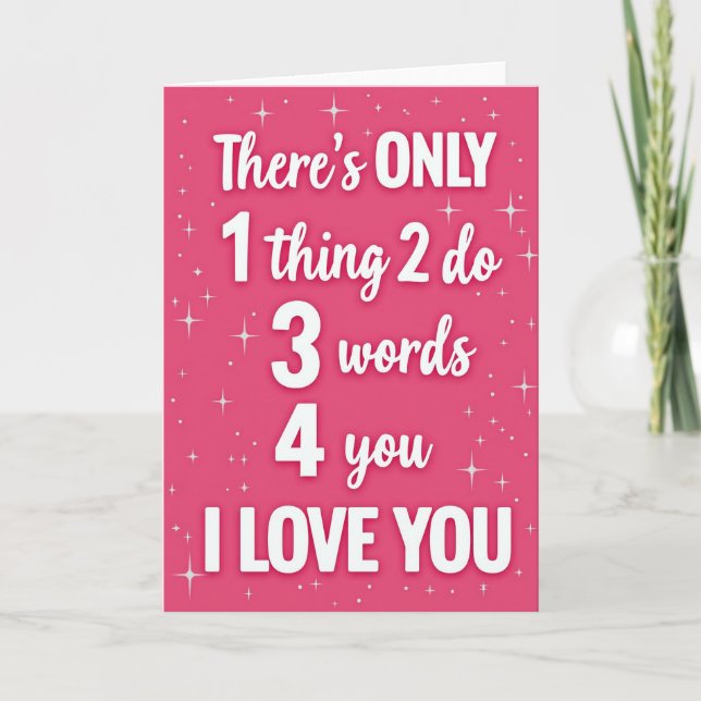 Carte de message texte Je t'aime (Devant)