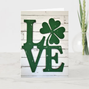 Carte de Message Vert Lucky Love