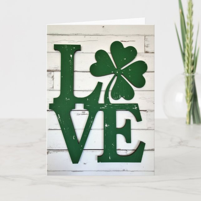 Carte de Message Vert Lucky Love (Devant)
