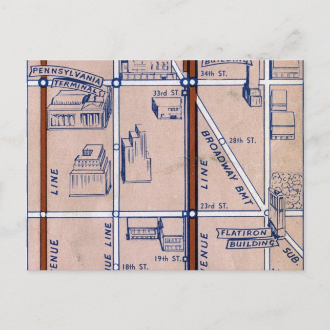 CARTE DE MÉTRO NEW YORK, 1940 2 (Devant)