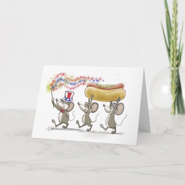 Carte de Mic, Mac & Moe pour un 4 juillet heureux (Devant)