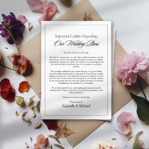 Carte de mise à jour d'annonce de mariage minimali