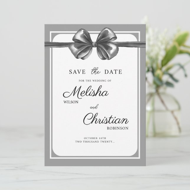 Carte de mise à jour de date plate pour un mariage (Debout devant)