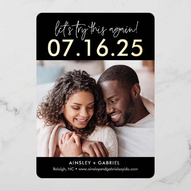 Carte de mise à jour de date " Réessayez " avec du (Recto)